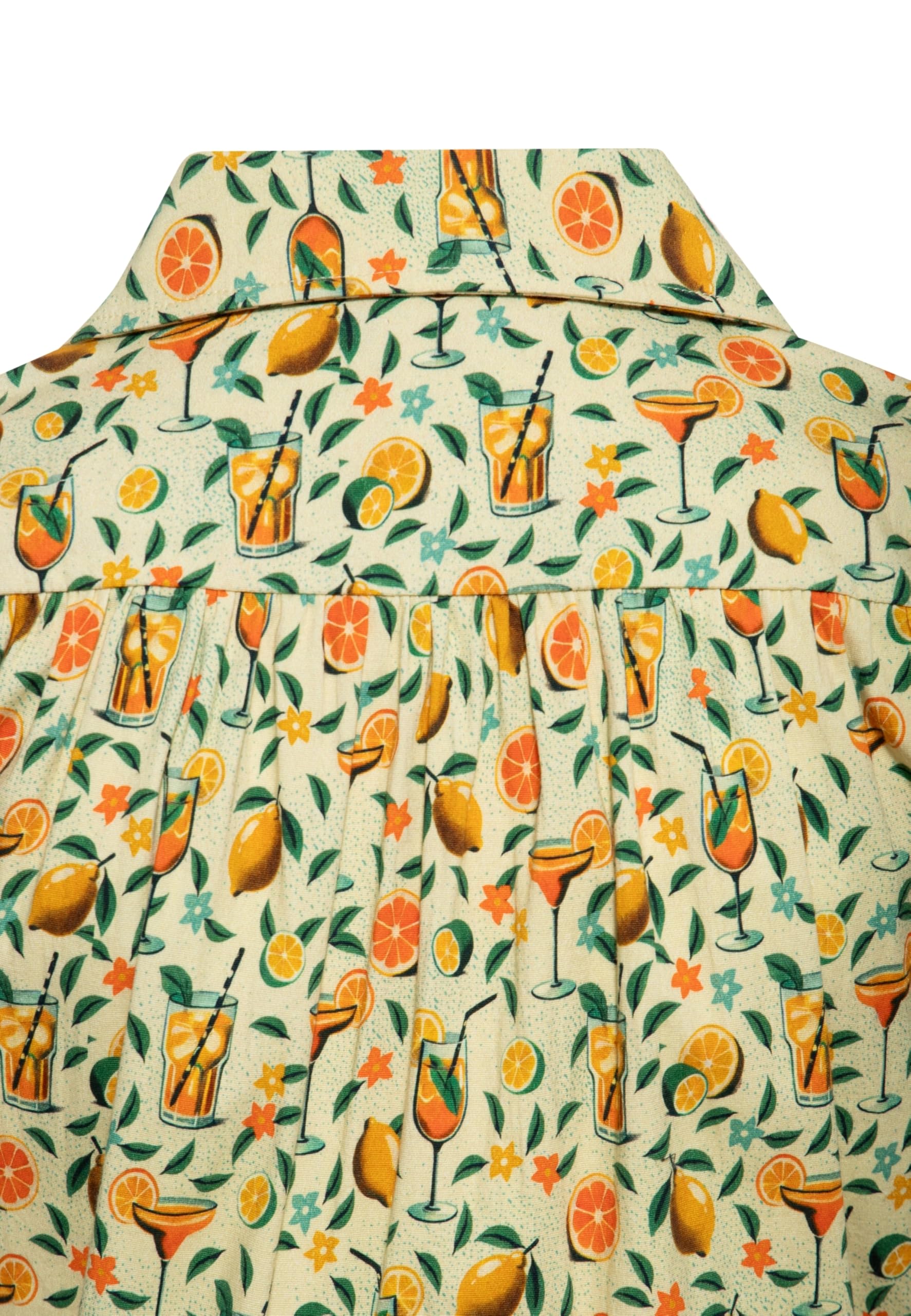 Queen Kerosin Damen Hawaiibluse Mit Bindeschleife Citrus Cocktails