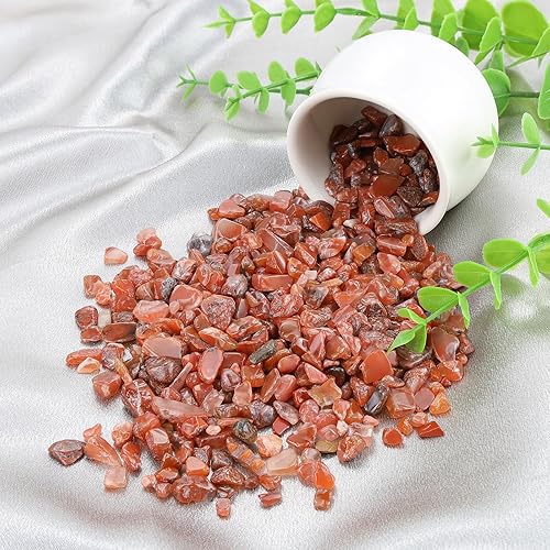 Vista 114 de ZHIYUXI Piedras de cristal de cornalina para pecera, grava, jarrón de relleno, cristales triturados, cristales curativos pulidos, piedra de cuarzo K