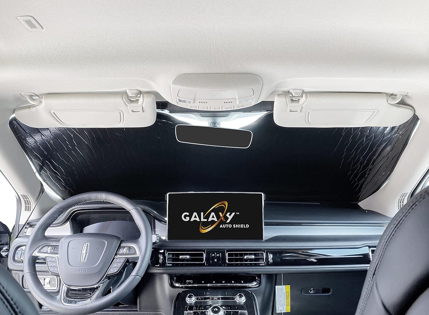 GalaxyAutoShield Custom Fit Reflective Windshield Sun Shade for 2019 2020 2021 2022 2023 Lincoln Nautilus SUV, Insulated Sunshade Privacy Blockout UV Reflector Protection - Made in USA