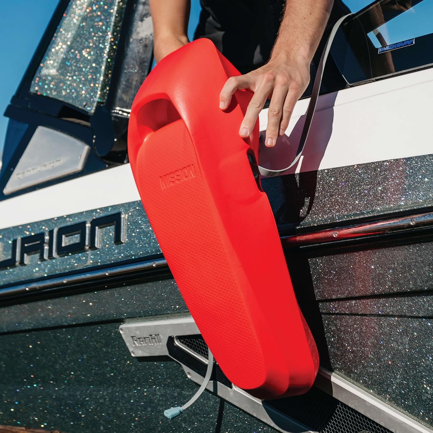 MISSION Boat Gear Sentry Boat Fenders 2 Pack - Heavy Duty Boat Fenders for Docking - Flat Hull-Hugging Boat Bumpers for Safe Boat Protection