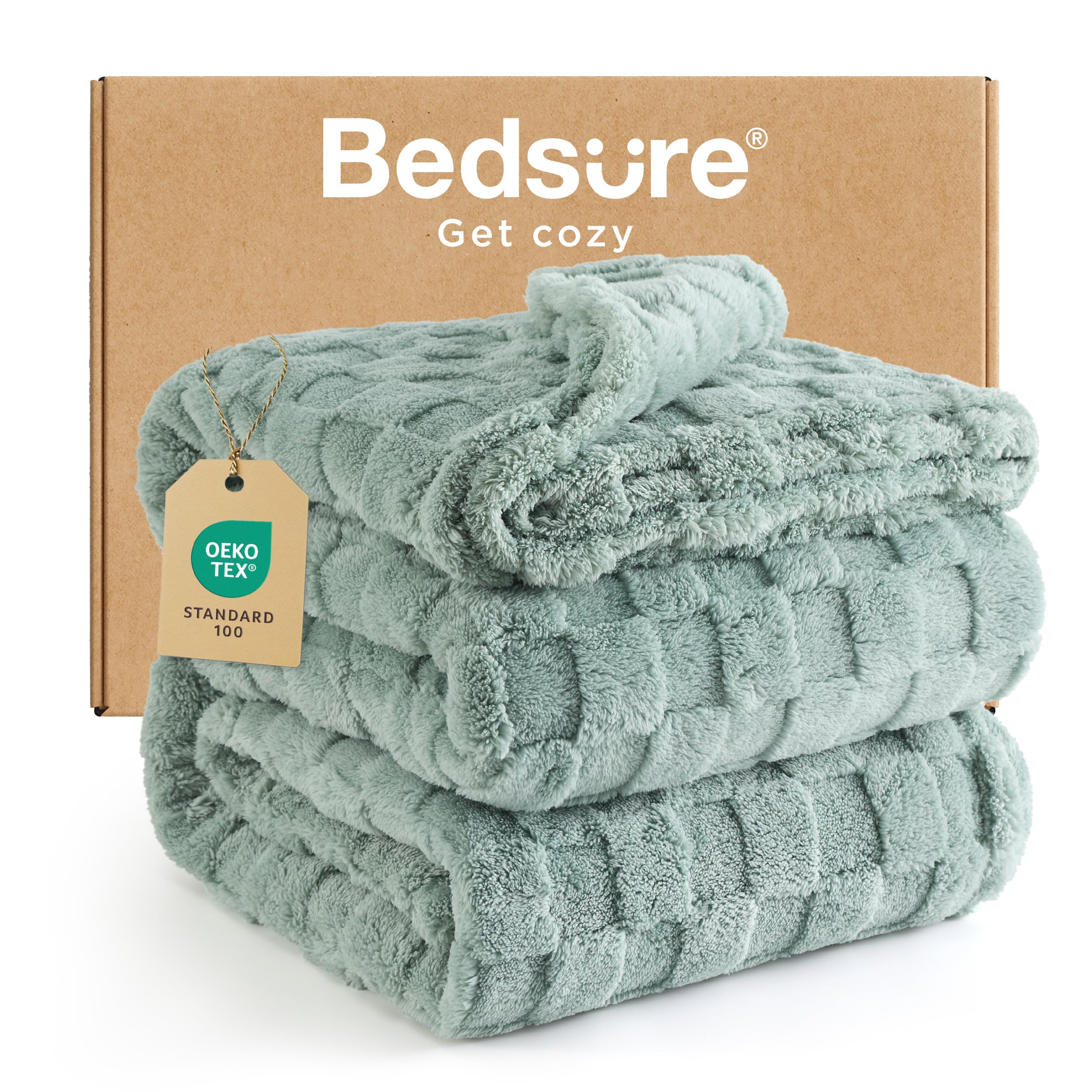 Bedsure Bed Blankets King Size - Fleece Blanket Fluffy Cosy Warm Blankets, Soft Cute Double Size Throw Gifts for Women and Girls, Dark Grey, 230x270 cm — view 63