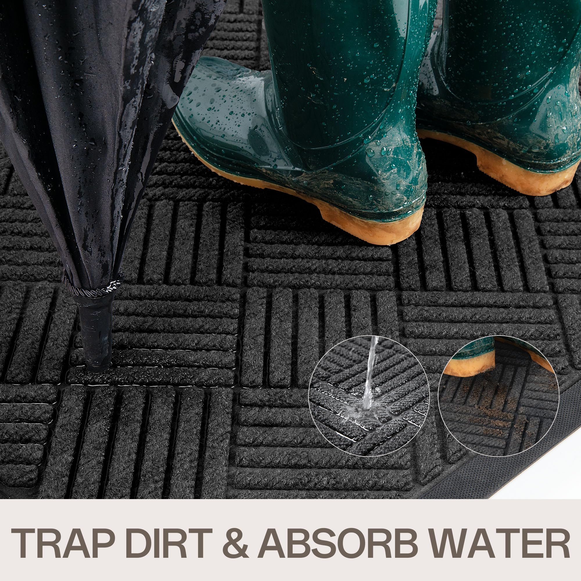 Amyracel Front Door Mat 3'x4', Heavy Duty Waterproof Commercial Floor Mat — Amazon image 3