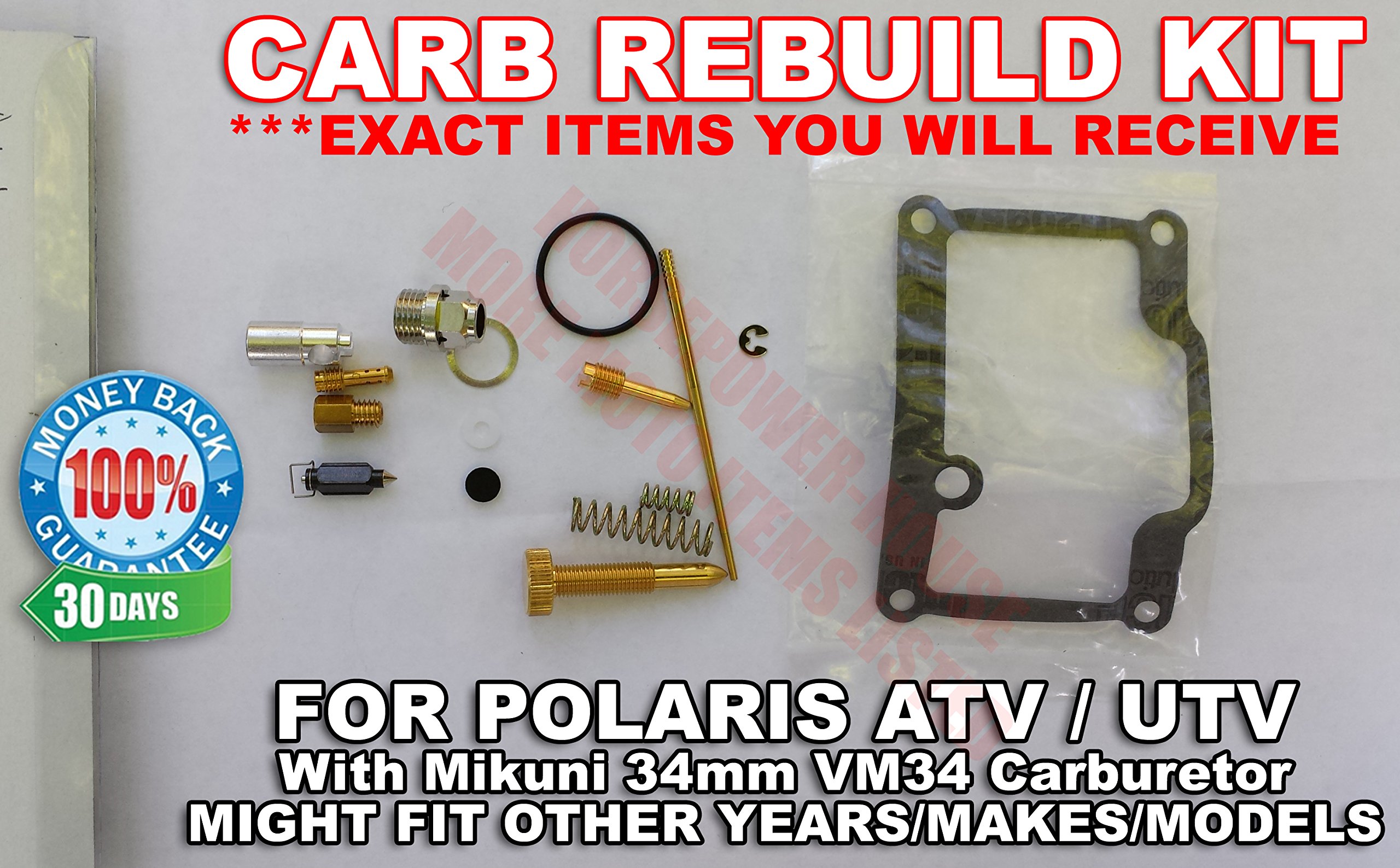 Please Read Ad Carb Carburetor Rebuild Kit For Some Not All Mikuni 34mm Vm34 Carb Fits Late 90 S Polaris Carb On Big Boss Xpress 300 400 Sport 400l More