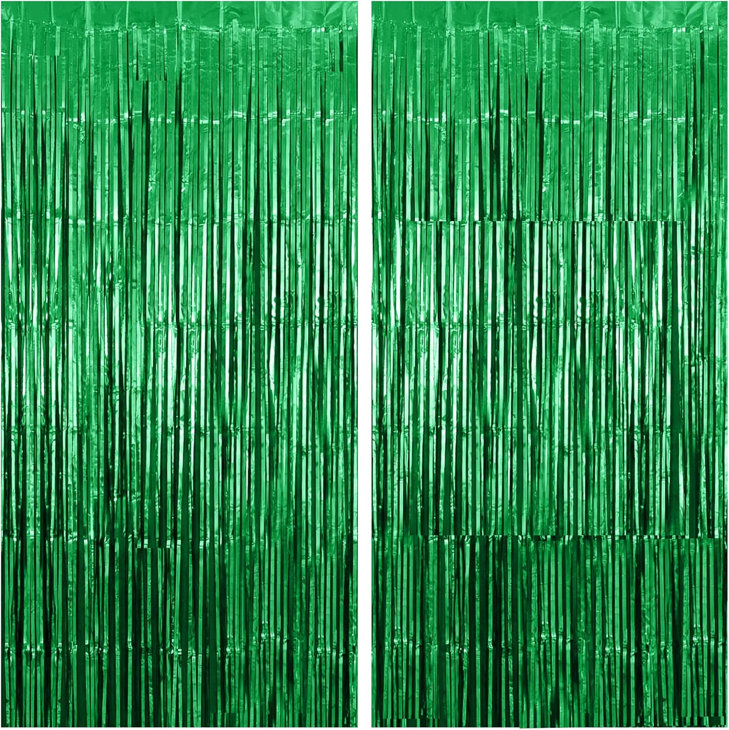KatchOn, Green Streamers - 3.2x8 Ft, Pack of 2 | Green Backdrop for Dinosaur Birthday Decoration | Door Streamers for Jungle, Safari Party, Cinco De Mayo Decorations | Graduation Decorations 2026