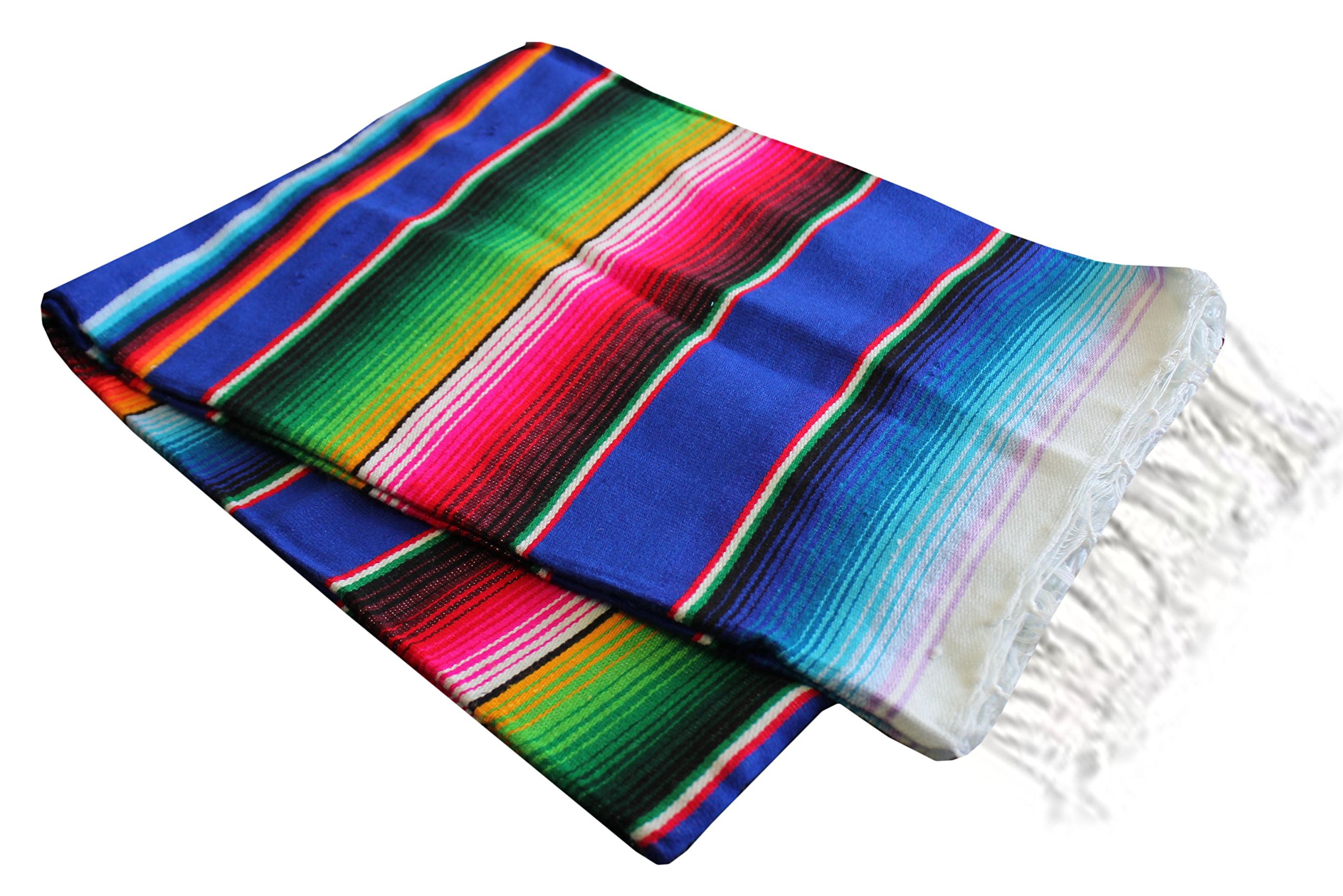 Amazon.com: Del Mex Mexican Serape Blanket (Small, Blue) : Home