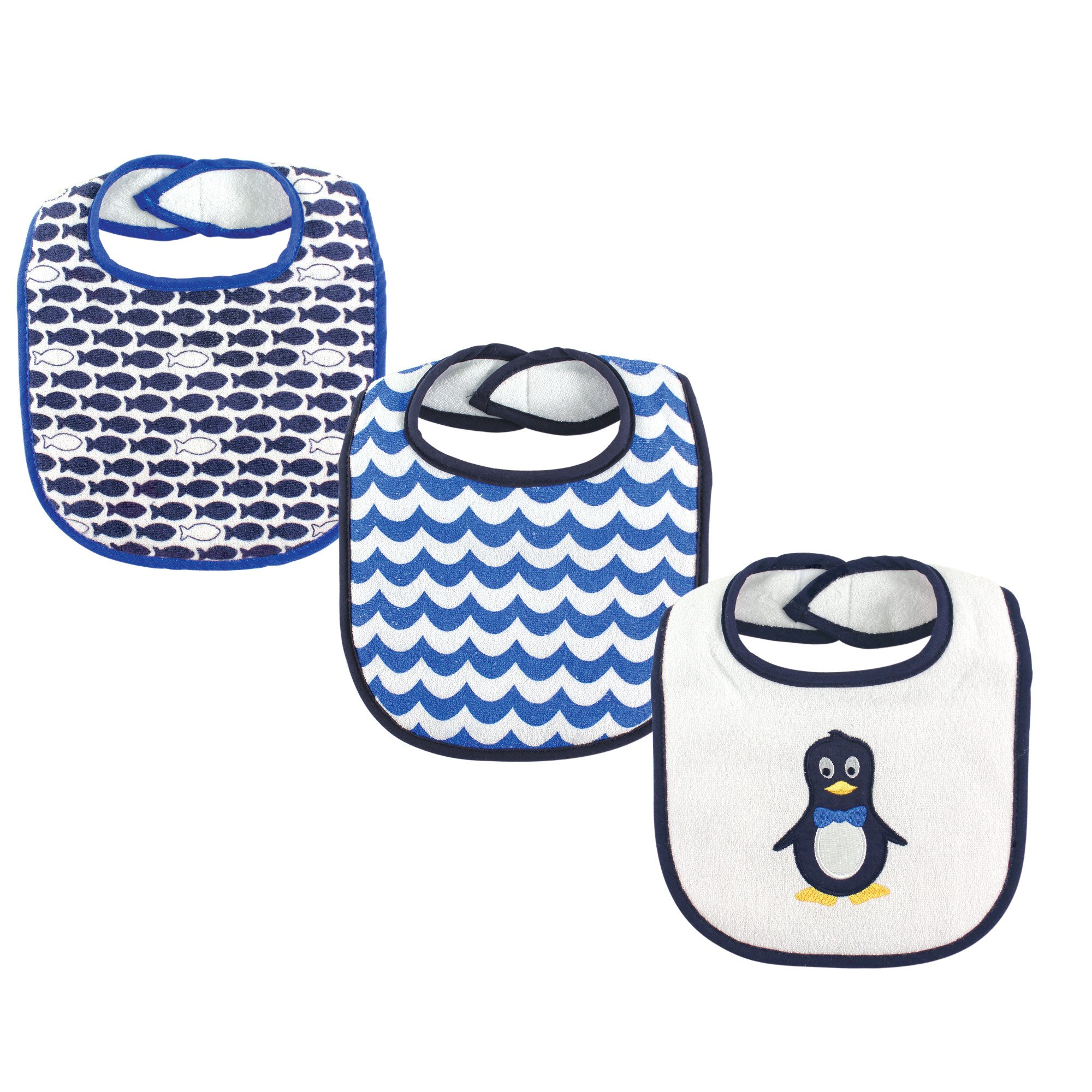 Luvable Friends Unisex Baby Cotton Terry Drooler Bibs with Fiber Filling