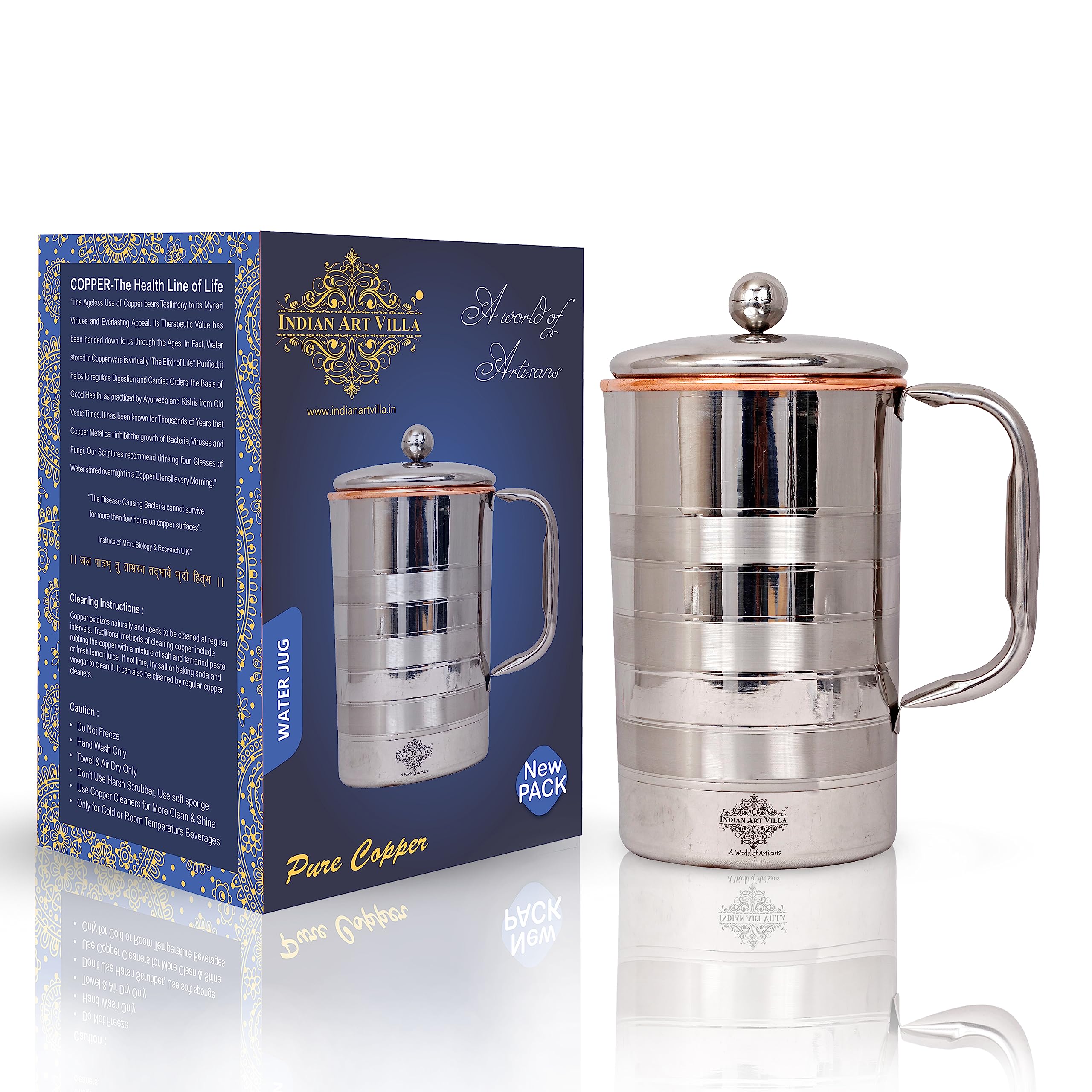 See full amazon price history chart for IndianArtVilla Lining Design Steel Copper Jug Pitcher, Storage & Serving Water Home Restaurant, 1500 ML IndianArtVilla Lining Design Steel Copper Jug Pitcher, Storage & Serving Water Home Restaurant, 1500 ML (B07C4LZPJ1) Amazon Price History, Amazon Price Tracker
