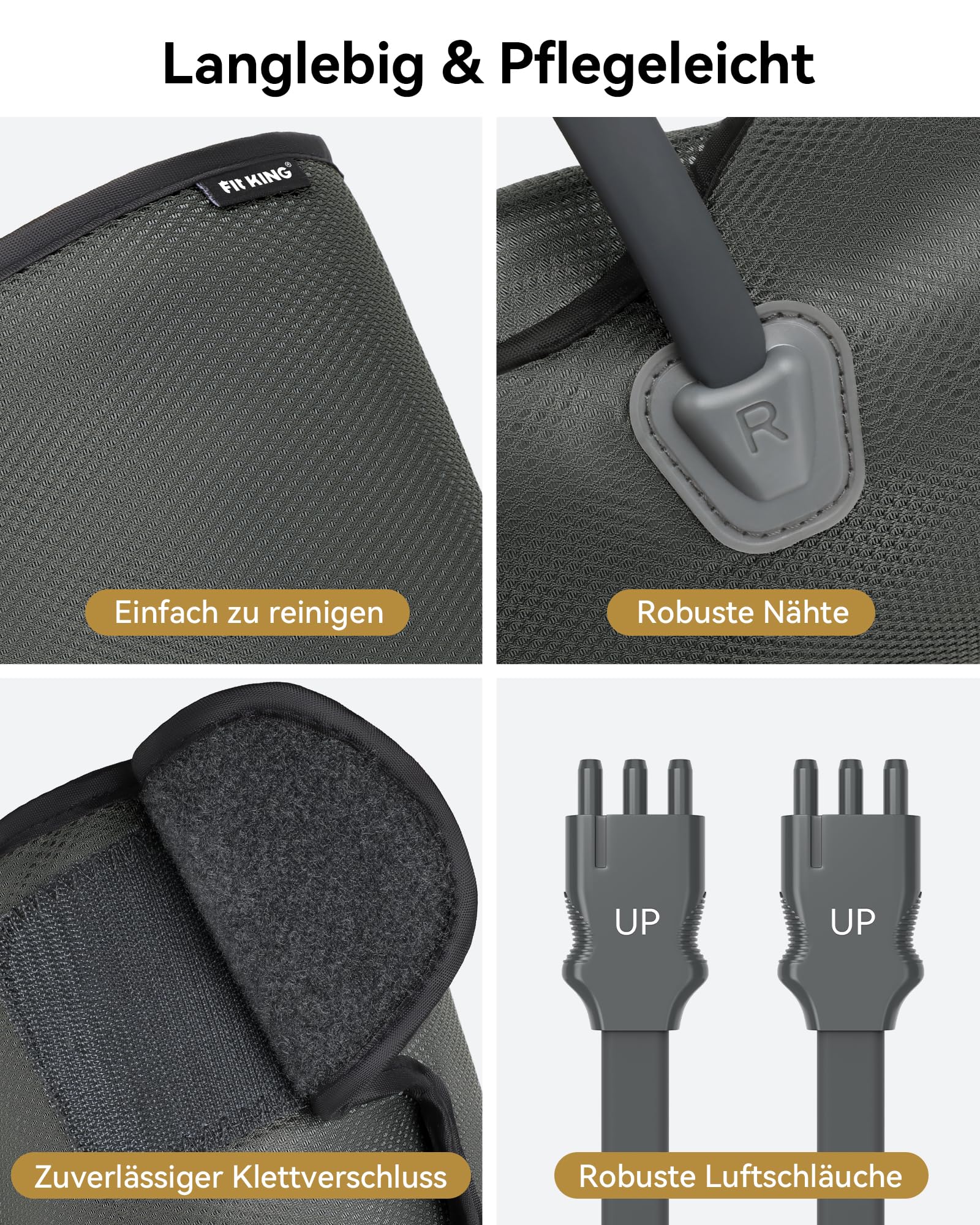 FIT KING Beinmassagegerät Manschetten für Beine, Oberschenkel & Füße Kompressionsstiefel Massage für die Beinmuskulatur ideal bei langem Stehen im Beruf, zum Lösen von Verspannungen