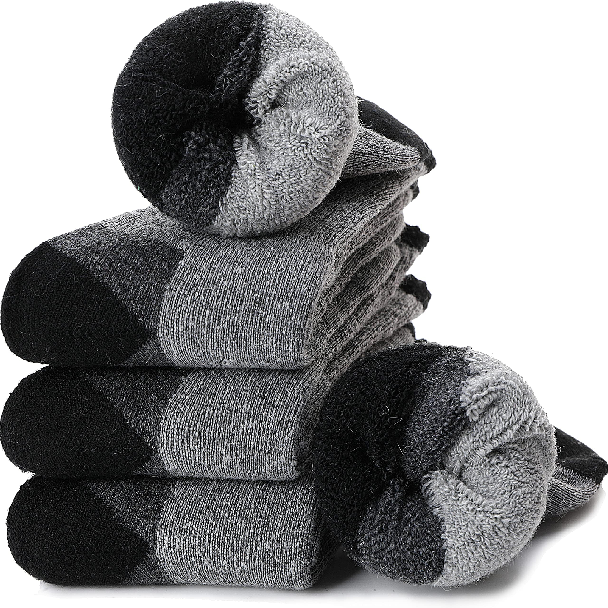 EBMORE Men Merino Wool Socks Super Thick Thermal Hiking Winter Warm Boot Heavy Soft Cozy Socks for Cold Weather