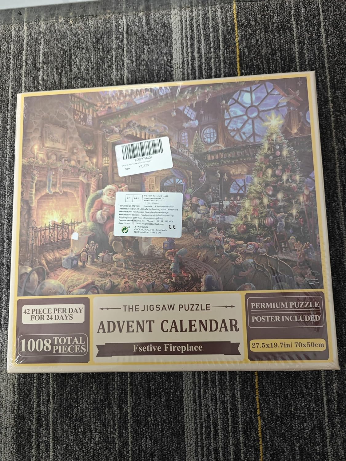 Puzzle Advent Calendar 2024, 24 Days Christmas Countdown Advent Calendar with 1008 Santa Claus Christmas Tree Puzzles, Toy for Children, Christmas Gifts Christmas Decoration