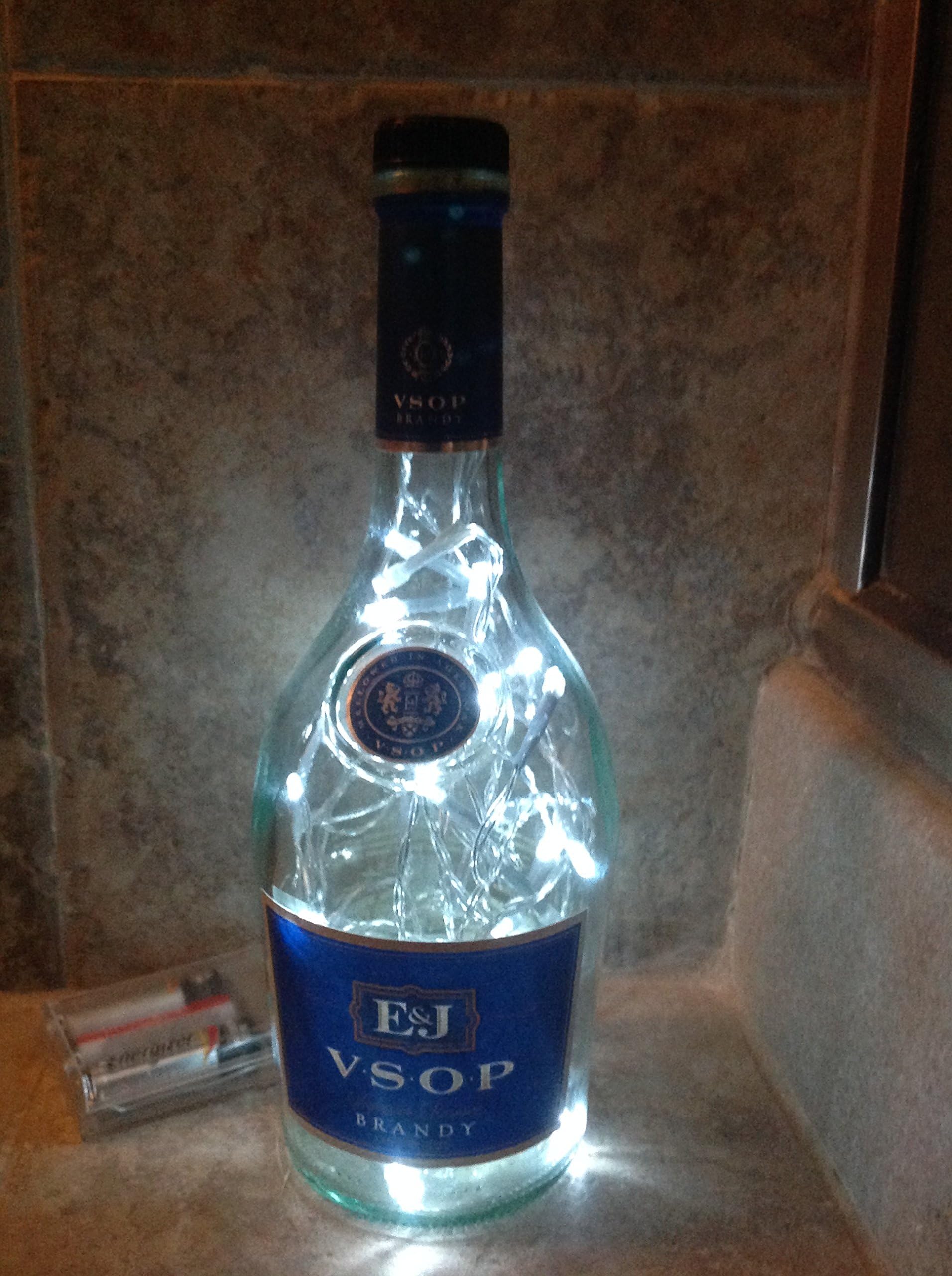 E&J VSOP Brandy Upcycled Bottle Light-White LED