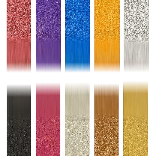 Slice of the Moon | 10-Color Natural Mineral Mica Powder Starter Kit | 0.18oz (5g) of Each Color | 10 Vibrant Colors for Cosmetics, Epoxy Resin Projects, Nail Polish, Soaps, Bath Bombs, & More