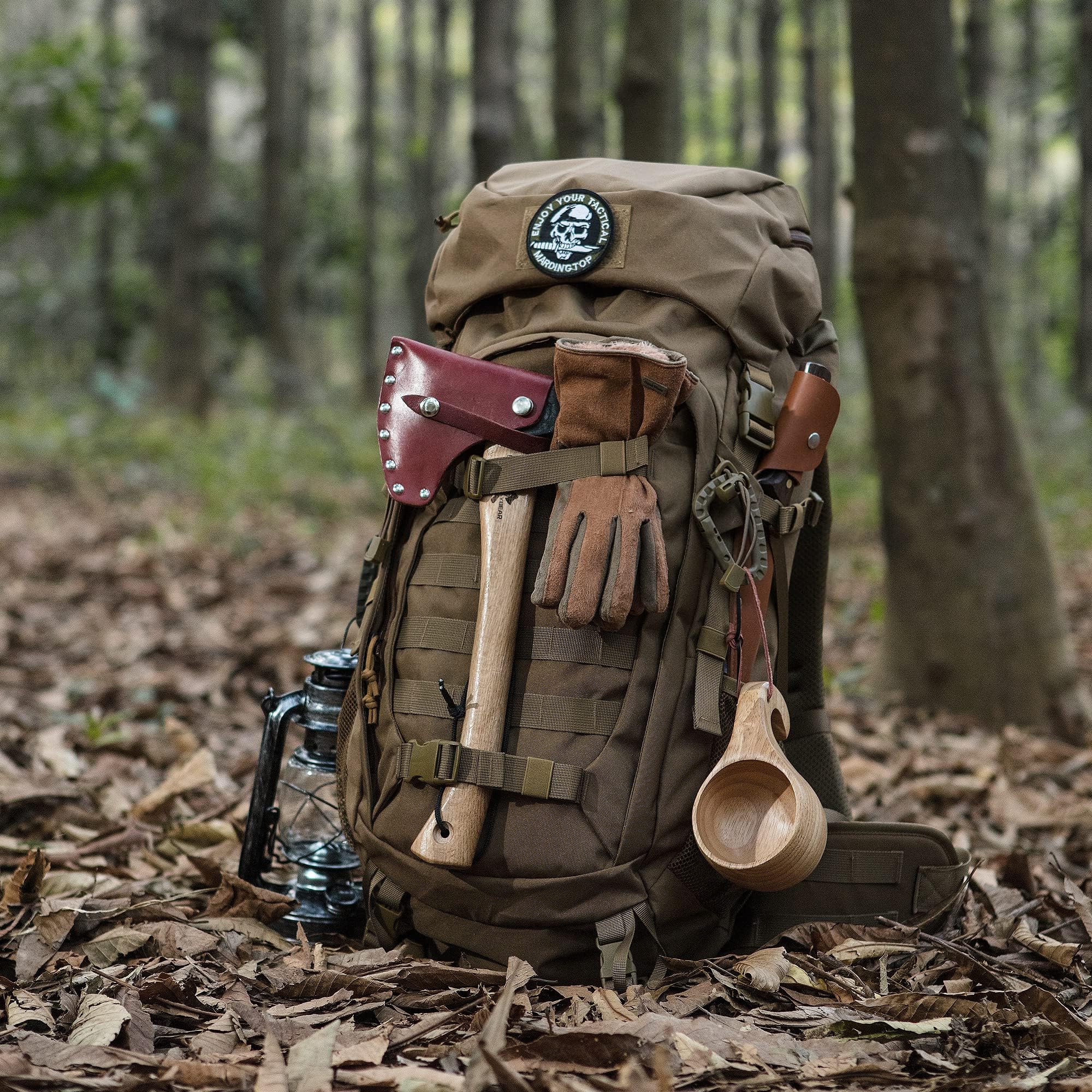 Mardingtop 50 Liter Taktischer Rucksack Trekkingrucksacke mit Regenhülle Reiserucksack für Backpacker Outdoor Wanderrucksäcke für Trekking,Wandern und Reisen