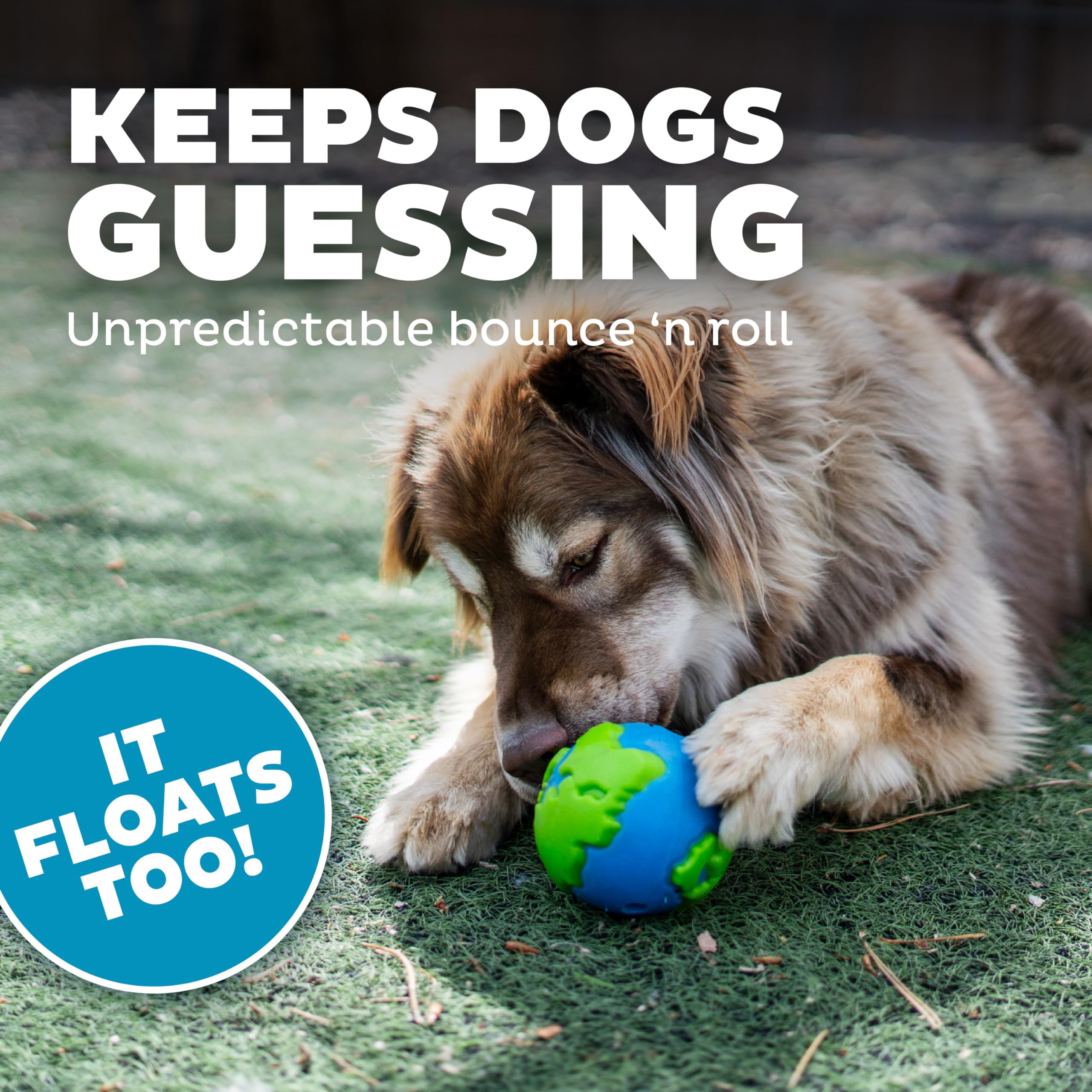 Planet Dog Orbee-Tuff Planet - Snackball für Hunde - Hundespielzeug - Blau/Grün - Groß