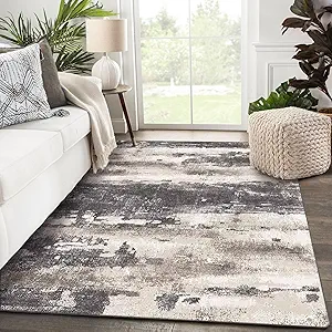 Area Rugs for Bedroom Living Room Machine Washable Large Modern Abstract Print Soft Entryway Runner Rug, Non Slip Carpet with Gripper, Brown 3x5