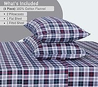 Vista 85 de RUVANTI Flannel Sheets Twin Size - 100% Cotton Double Brushed Twin Sheets Set, Deep Pockets 16 Inches, All Seasons Breathable & Extra Soft Bed Bali