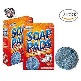 SCRUBIT 20 Pack Steel Wool Soap Pads - Metal Scouring Cleaning Pads for Dishes, Pots, Pans, and Ovens - Pre-Soaped for Easy Cleaning of Tough Kitchen Grease and Oil