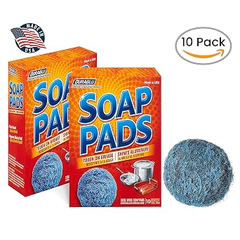 SCRUBIT 20 Pack Steel Wool Soap Pads - Metal Scouring Cleaning Pads for Dishes, Pots, Pans, and Ovens - Pre-Soaped for Easy Cleaning of Tough Kitchen Grease and Oil