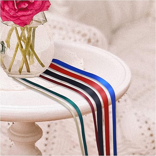 Miniatura 3 de Cinta de satén blanca de 1-12 pulgadas x 50 yardas, cinta de tela de poliéster de alta densidad de doble cara para envolver regalos, bodas, fiestas,