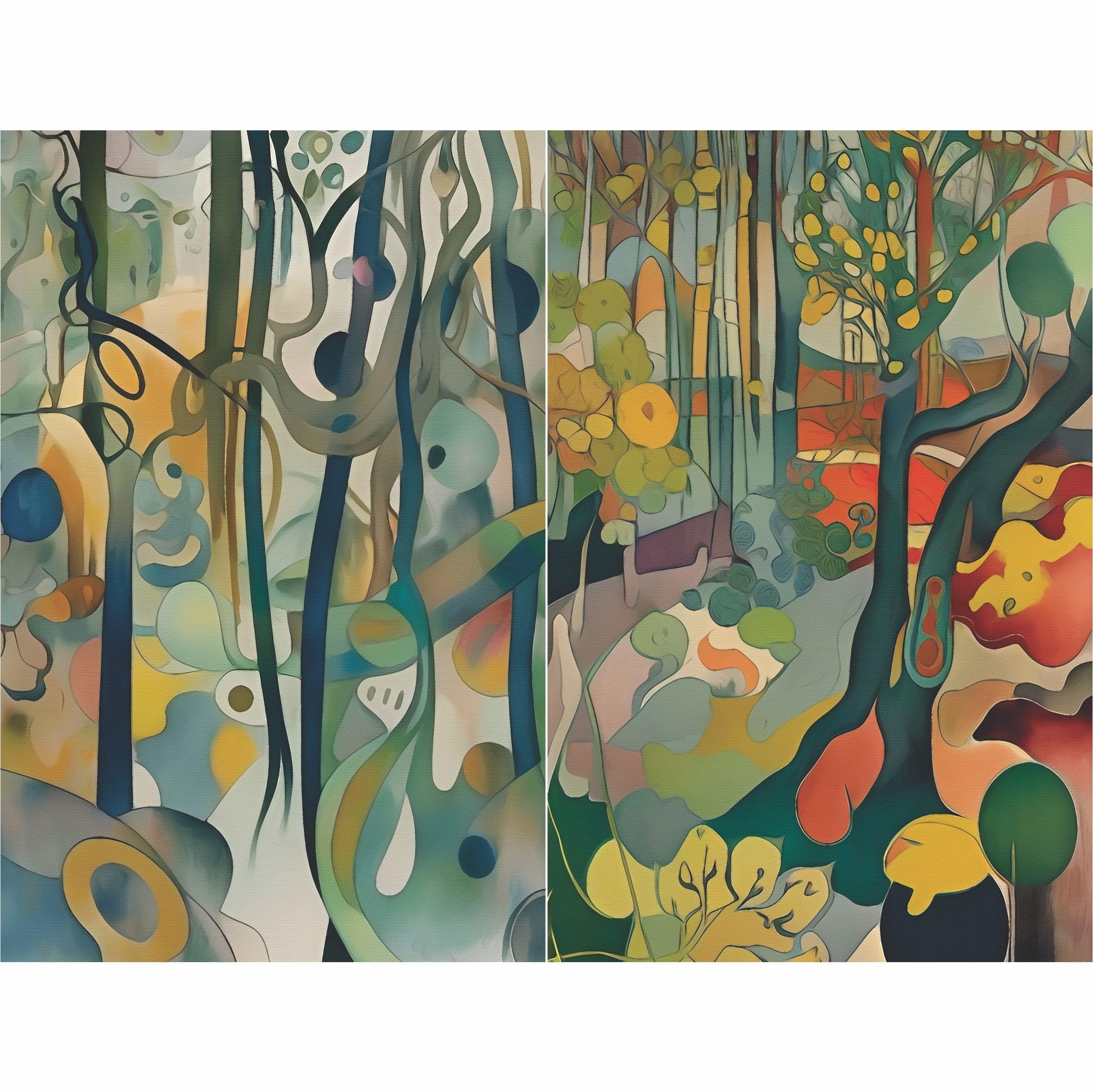Abstraktes Reispapier Wald 20 x 26,6 cm (6 Stück) – 6 Designs für Scrapbooking, Karten, Basteln, Decoupage. CRAFT KREATIVELY