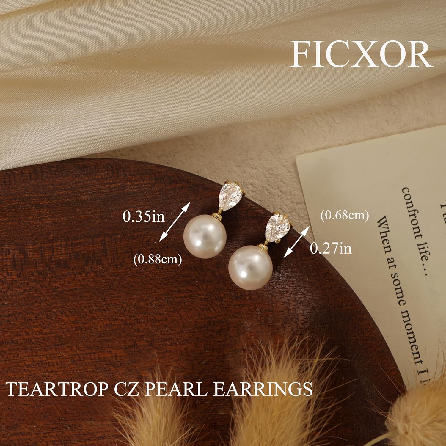 Pearl Earrings for Women,Dainty 14k Gold Plated Pearl Drop Earring Gold Bridal Dangle Earring Small Cute Stud Earring Wedding Dangle Earrings for Women Trendy Pearls Jewelry Bridesmaid Gifts Stuff - Image 3