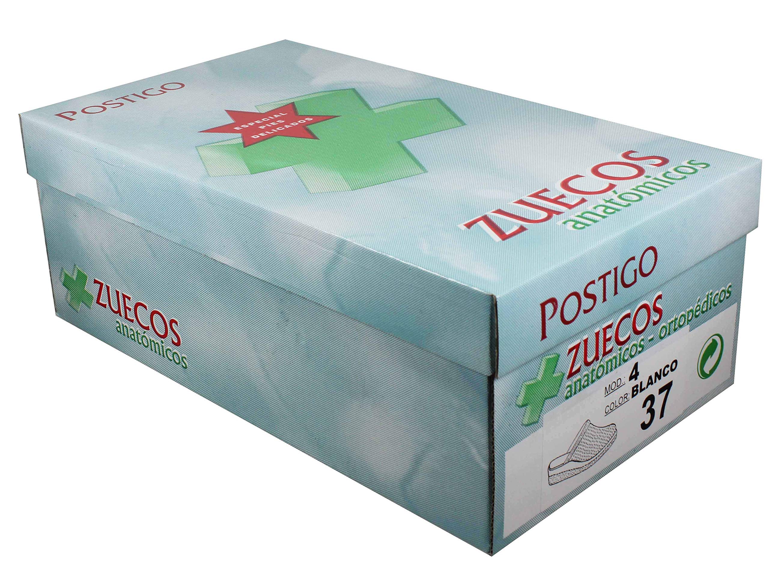 Postigo Zueco Sanitario anatómico Piel Unisex (37 EU, Blanco)