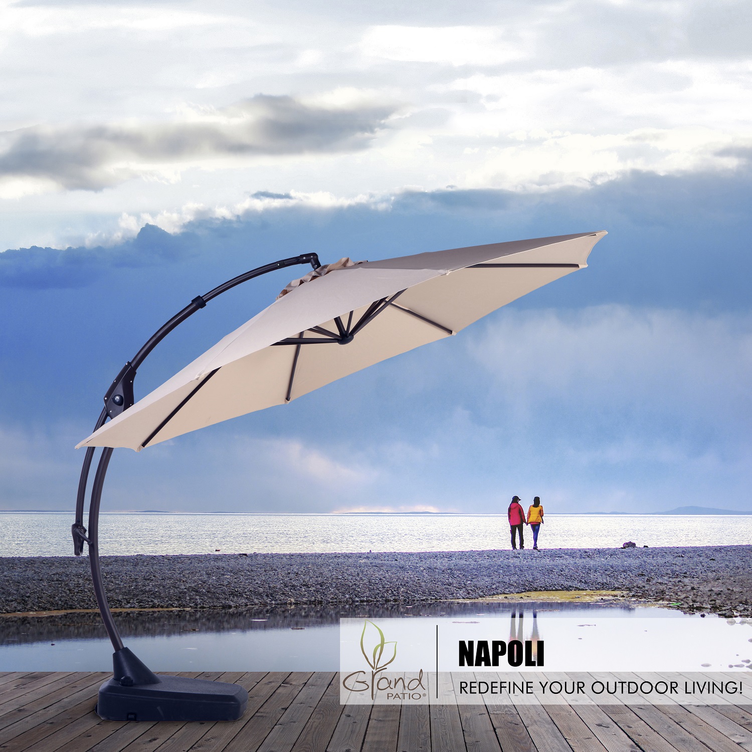 black and white patio umbrella with base Maypex 9 ft. Steel Crank and Tilt Stripe Market Patio Umbrella in Black and White