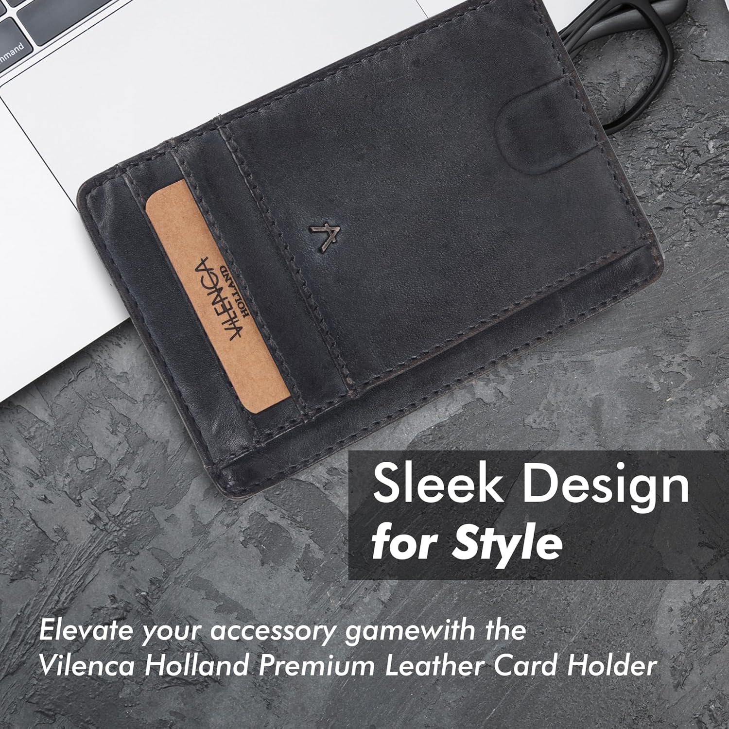 Genuine Leather RFID-Blocking Card Holder: Sleek Design for Style, Functionality & Ultimate Security (Grey) - Image 3