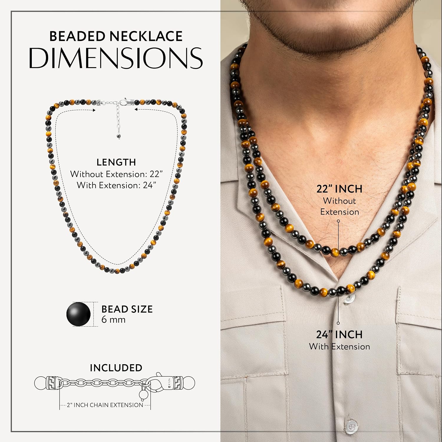 RTZN® Necklace for Men – Premium Artisan Handcrafted Authentic Stone Necklace
