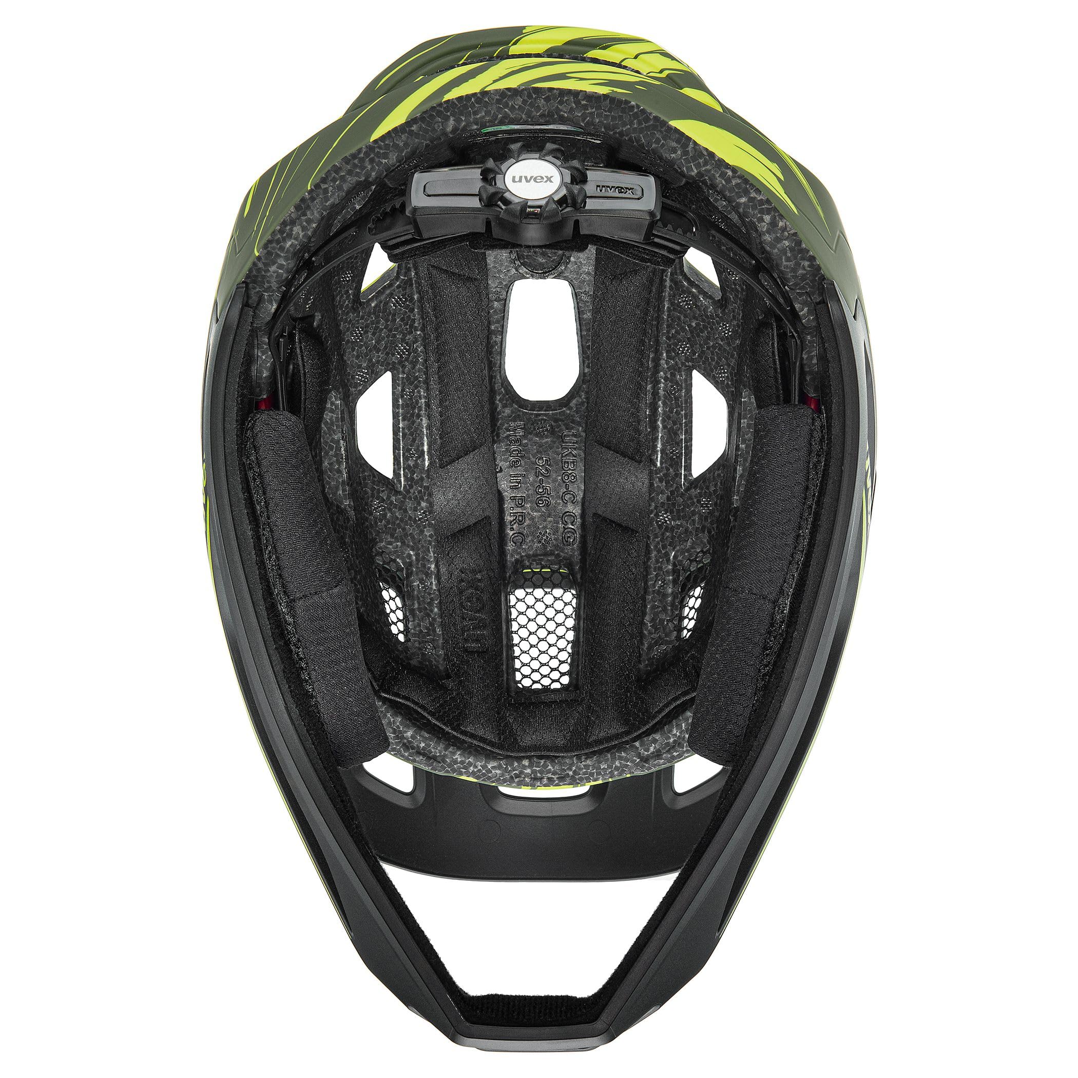 uvex react jr. fullface, kask rowerowy unisex-dzieci, dark olive matt, 52-56 cm