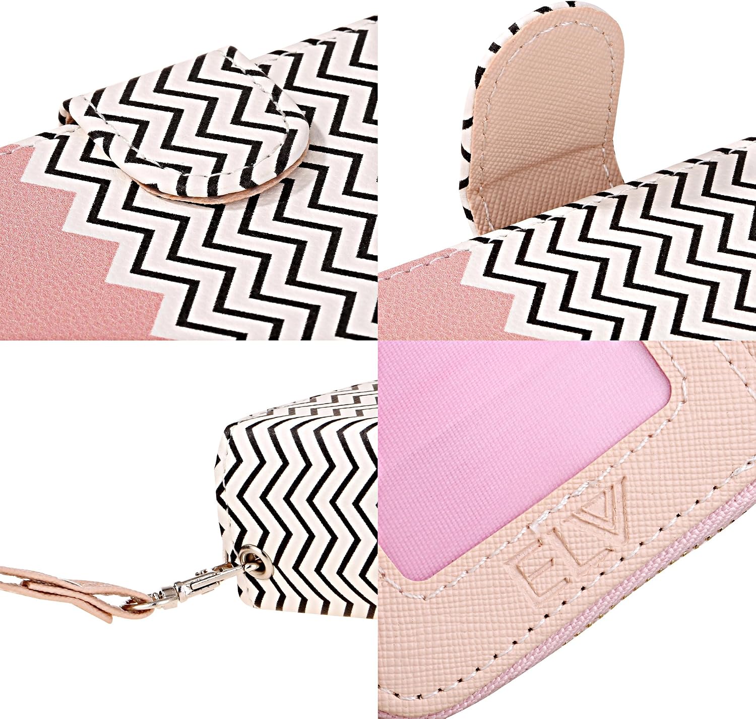 E LV Purse Case for Samsung Galaxy Note 8 [Cards Slot Pocket], Flip [PU Leather] Case Folio Wallet Purse Protective Magnetic-Closer Case Cover for Galaxy Note 8 [Zigzag/Rose Gold]