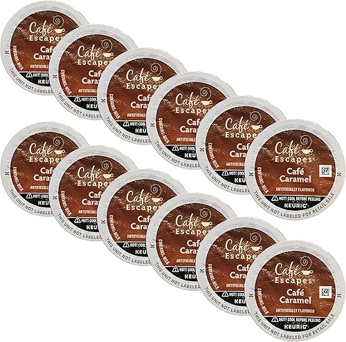 Cafe Escapes Keurig Brewed Cafe Caramel K-Cup Packs - 12 unidades (el embalaje puede variar)