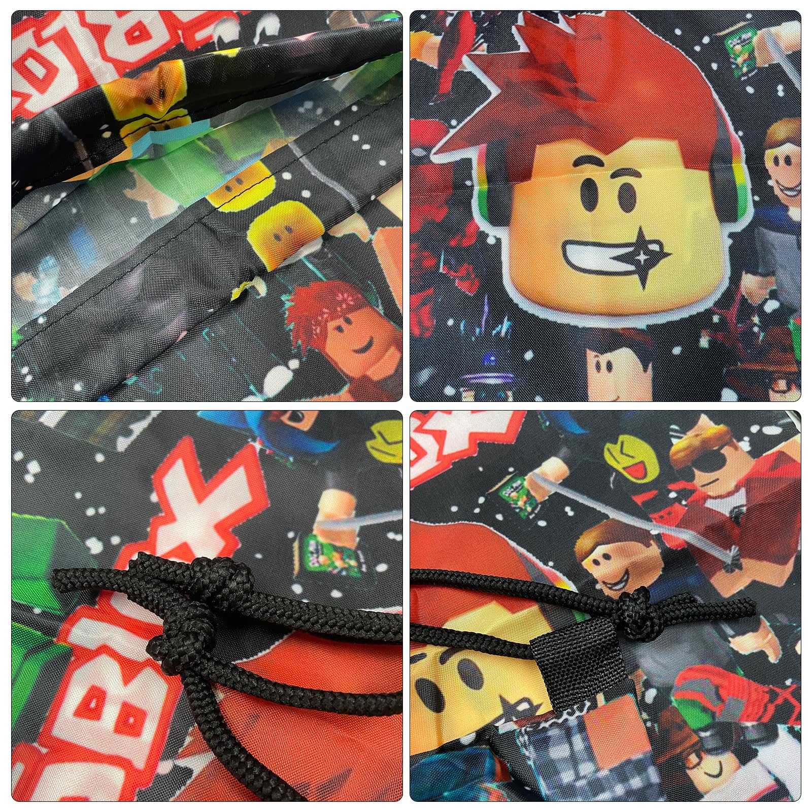 Roblx Zaino con Coulisse, Sacca Palestra Roblx Sacchetta Sportiva, Casual Stampato Sacca Bambino Adatto a Ragazzi e Ragazze