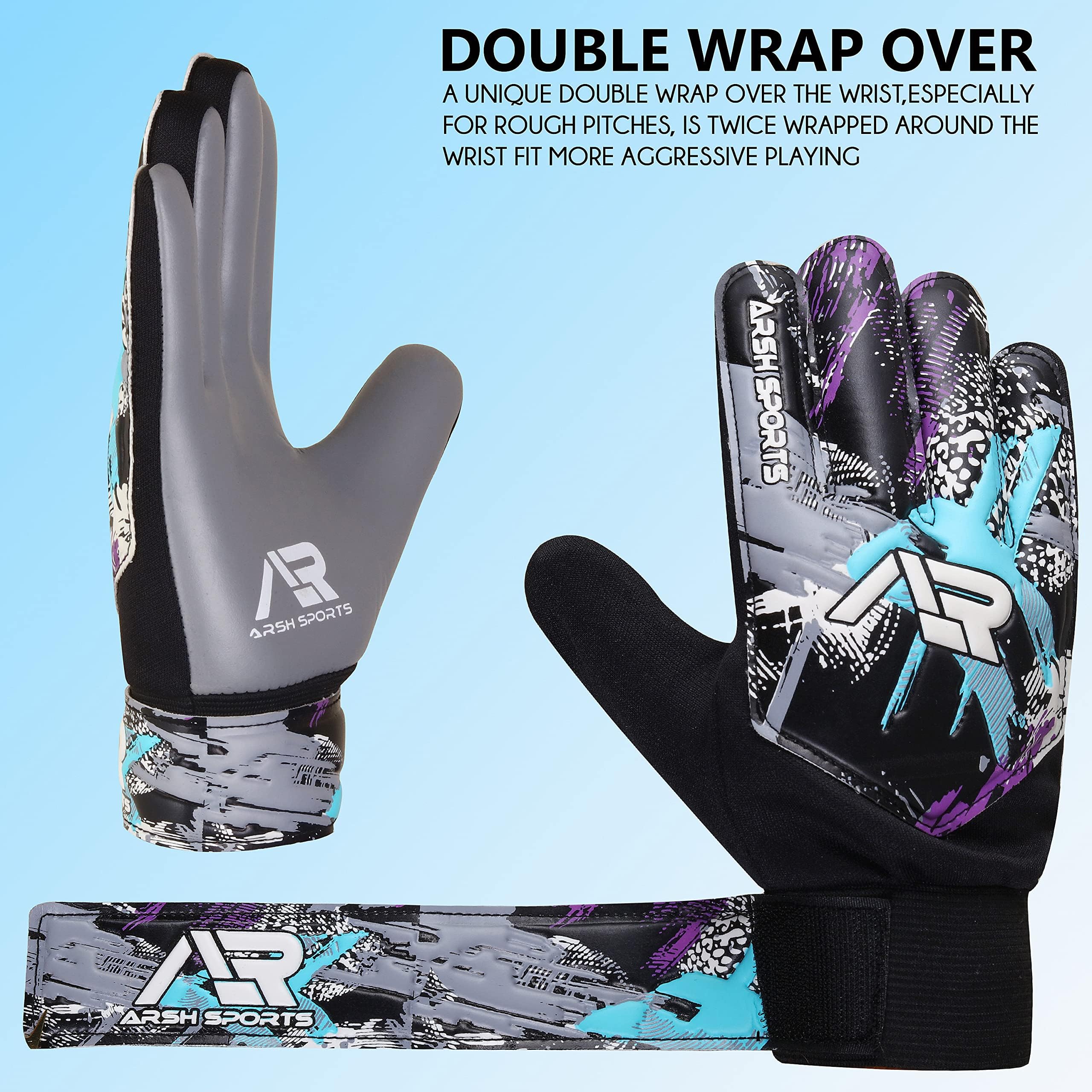 Guantes de portero de fútbol, guantes de portero de fútbol para niños, jóvenes, niños, niños, doble protección de muñeca a lo largo de 4 mm de palma de súper agarre
