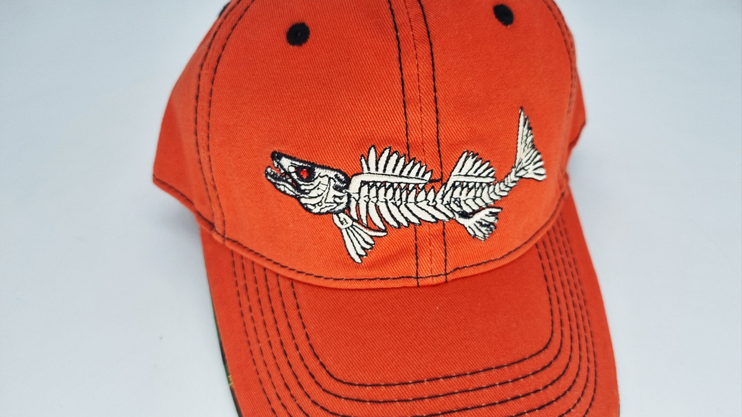 WITHMOONS Cotton Fishing Hat Fish Bone Embroidery Trucker 