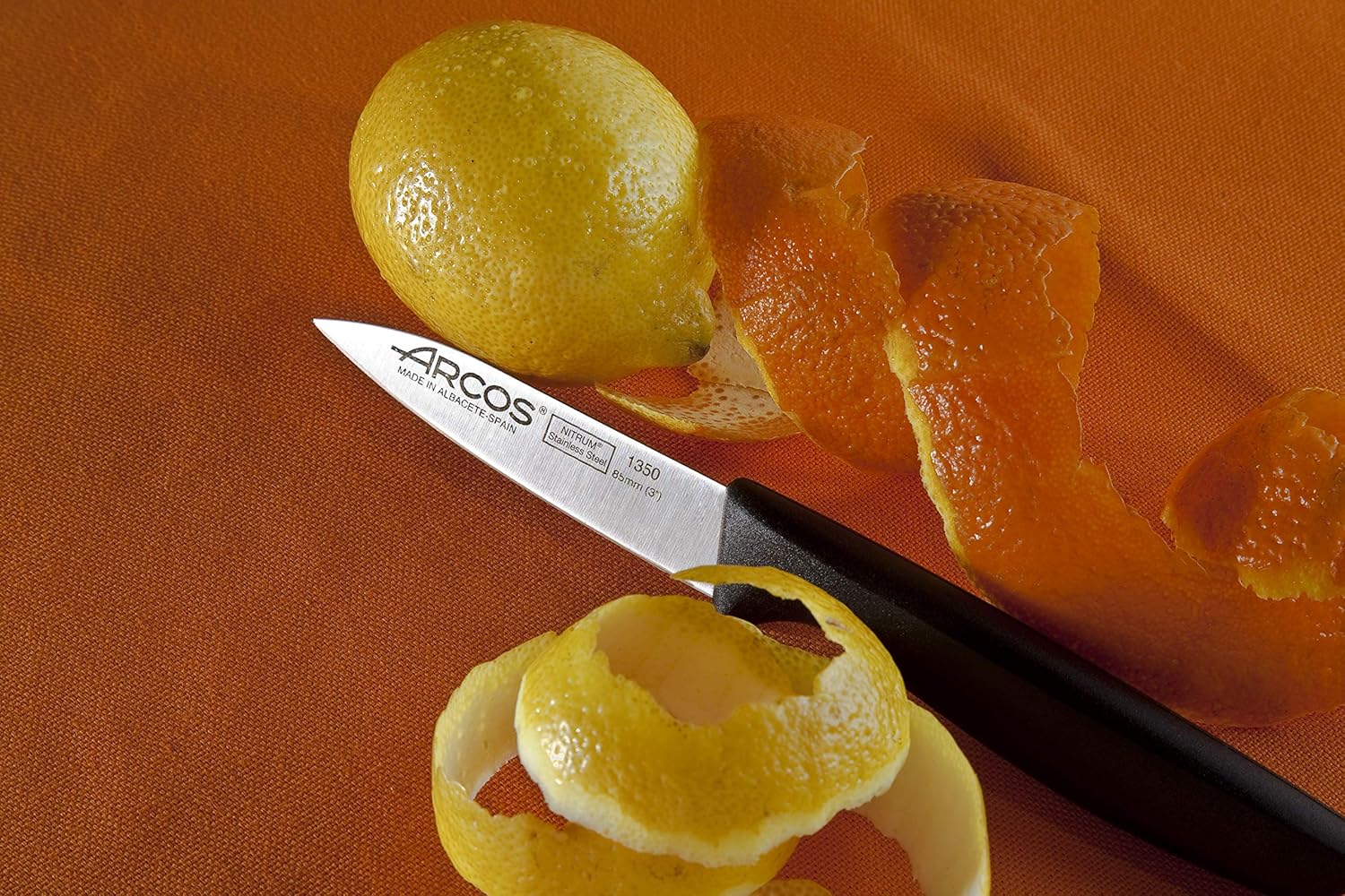 Arcos Nice Series - Box 12 pcs Vegetable Knife - 110mm NITRUM Stainless Steel Blade - Black Polypropylene Handle (12 Units)