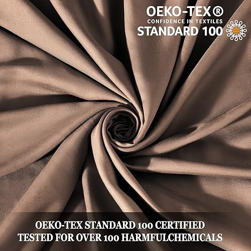 Miniatura 3 de Whitney Home Textile Juego de sábanas de tamaño individual, rayón derivado del bambú, sábanas refrescantes de lujo, bolsillo extra profundo de 16