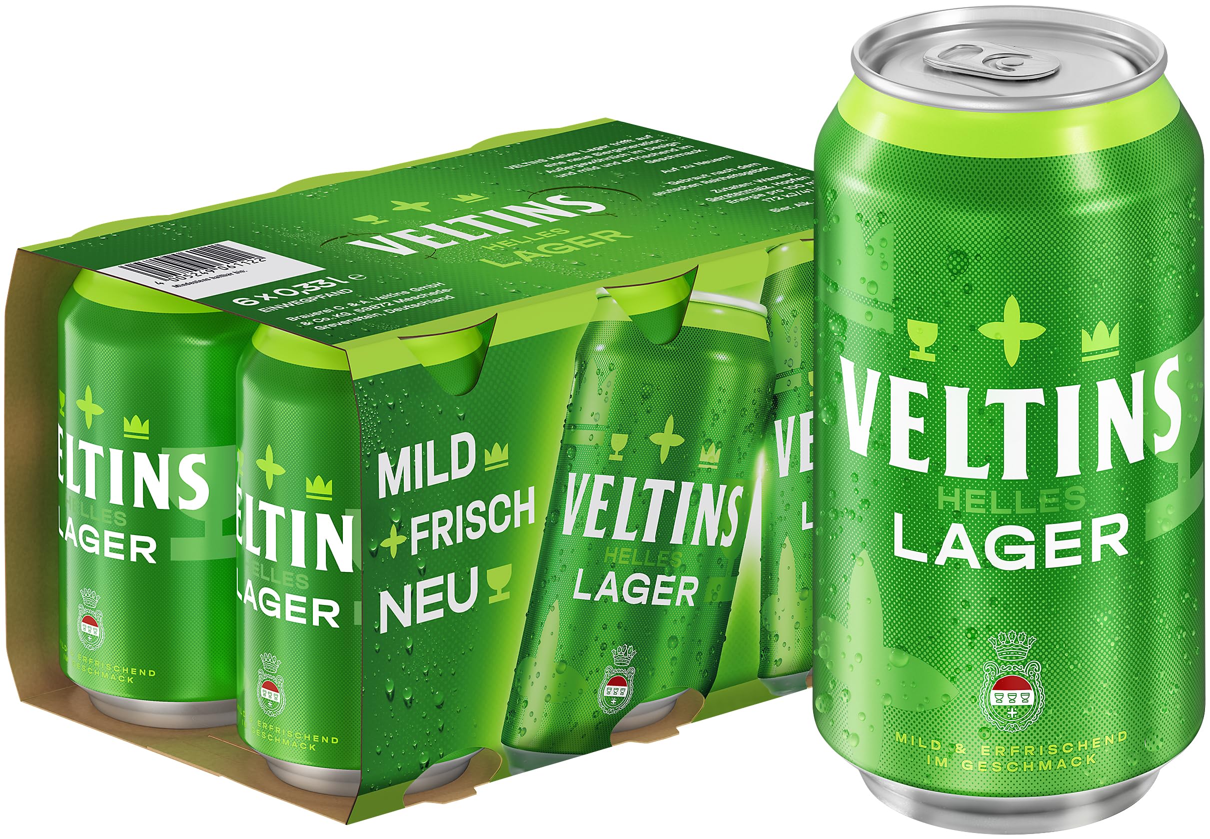 VELTINS Helles Lager, EINWEG (6 x 0.33 l Dose)