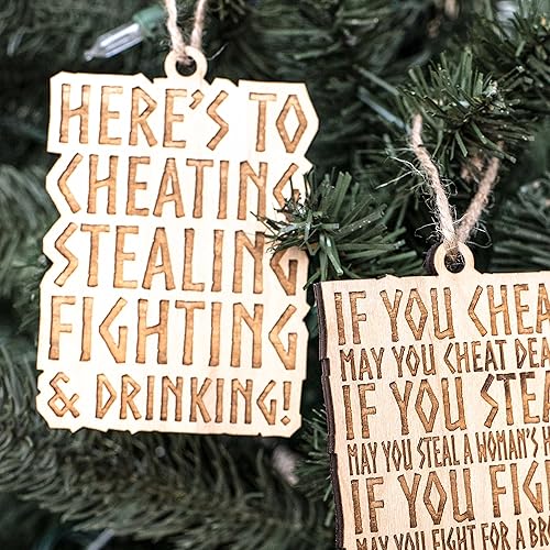 Miniatura 2 de Ornament - Viking Toast - Set Raw Wood 3x4in