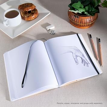 Pentalic 8 x 10 Pocket Sketchbook Traveler Journal, 160 Pages, Black