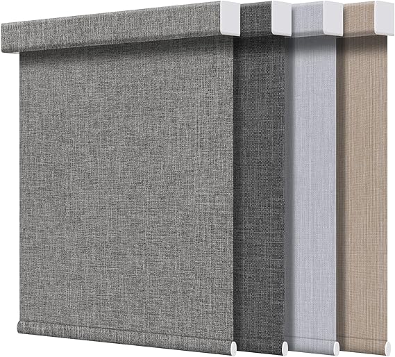 Grandekor 100% Blackout Roller Shades for Indoor Windows & Pull Down Shades - Cordless Free-Stop Blinds with Cassette Valance | Custom Sizes & Colors for Home & Office