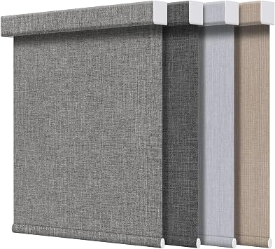 Grandekor 100% Blackout Roller Shades for Indoor Windows & Pull Down Shades - Cordless Free-Stop Blinds with Cassette Valance | Custom Sizes & Colors for Home & Office