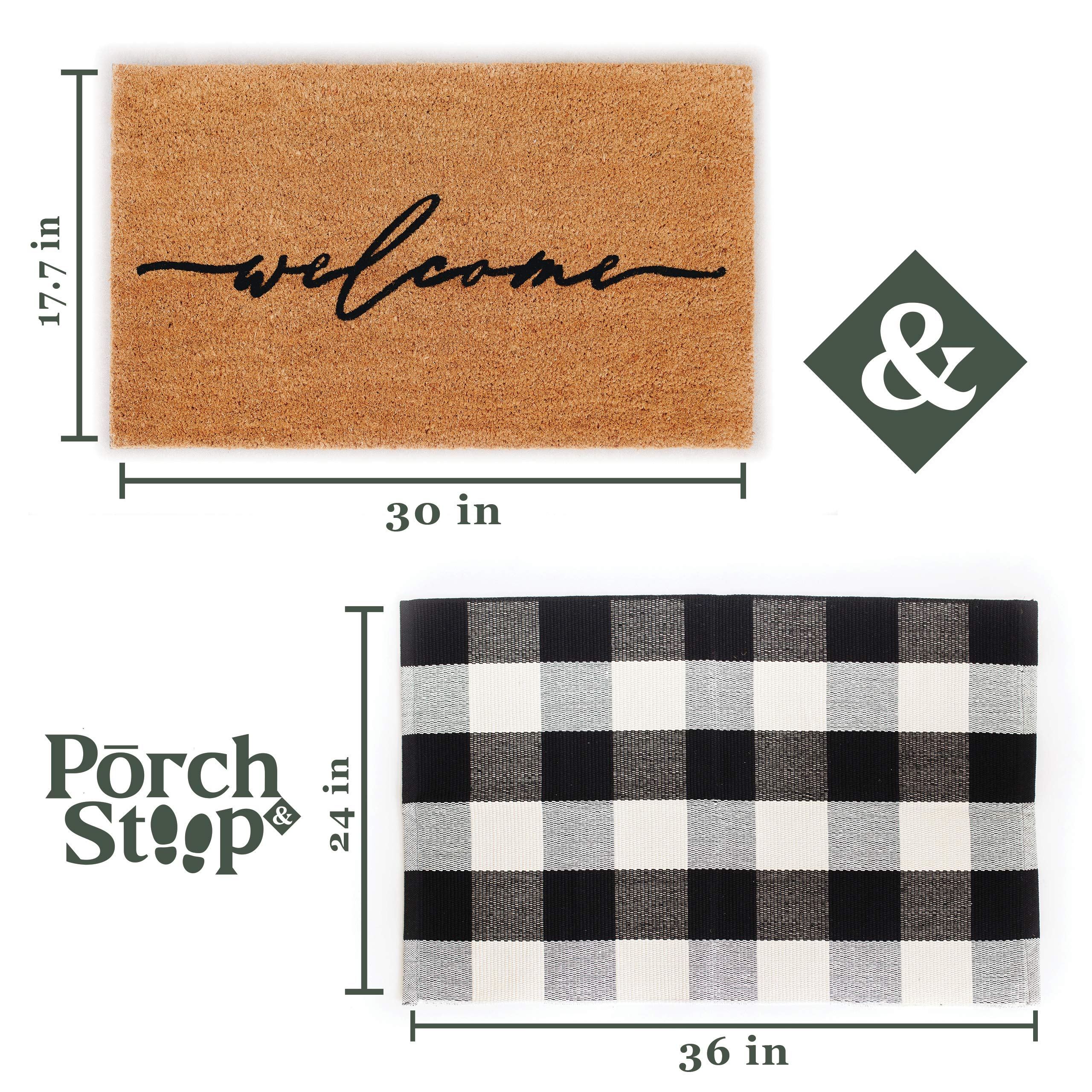 Layered Outdoor Mat Set Coconut Coir (18inch x 30inch) and