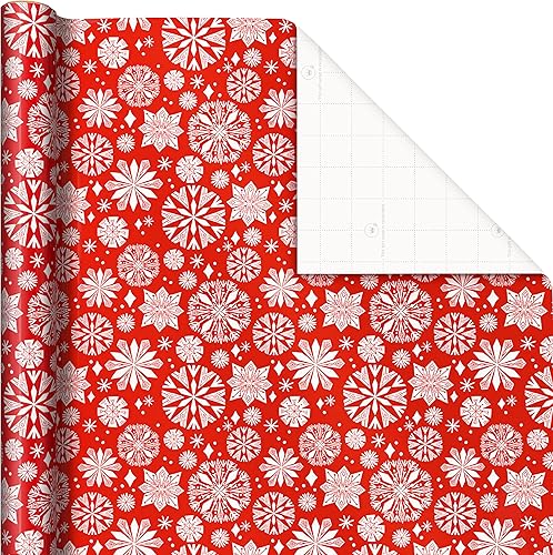 Vista 5 de Hallmark Papel de regalo de Navidad con líneas para corte en el reverso (3 rollos: 120 pies cuadrados en total), escena de la ciudad de invierno