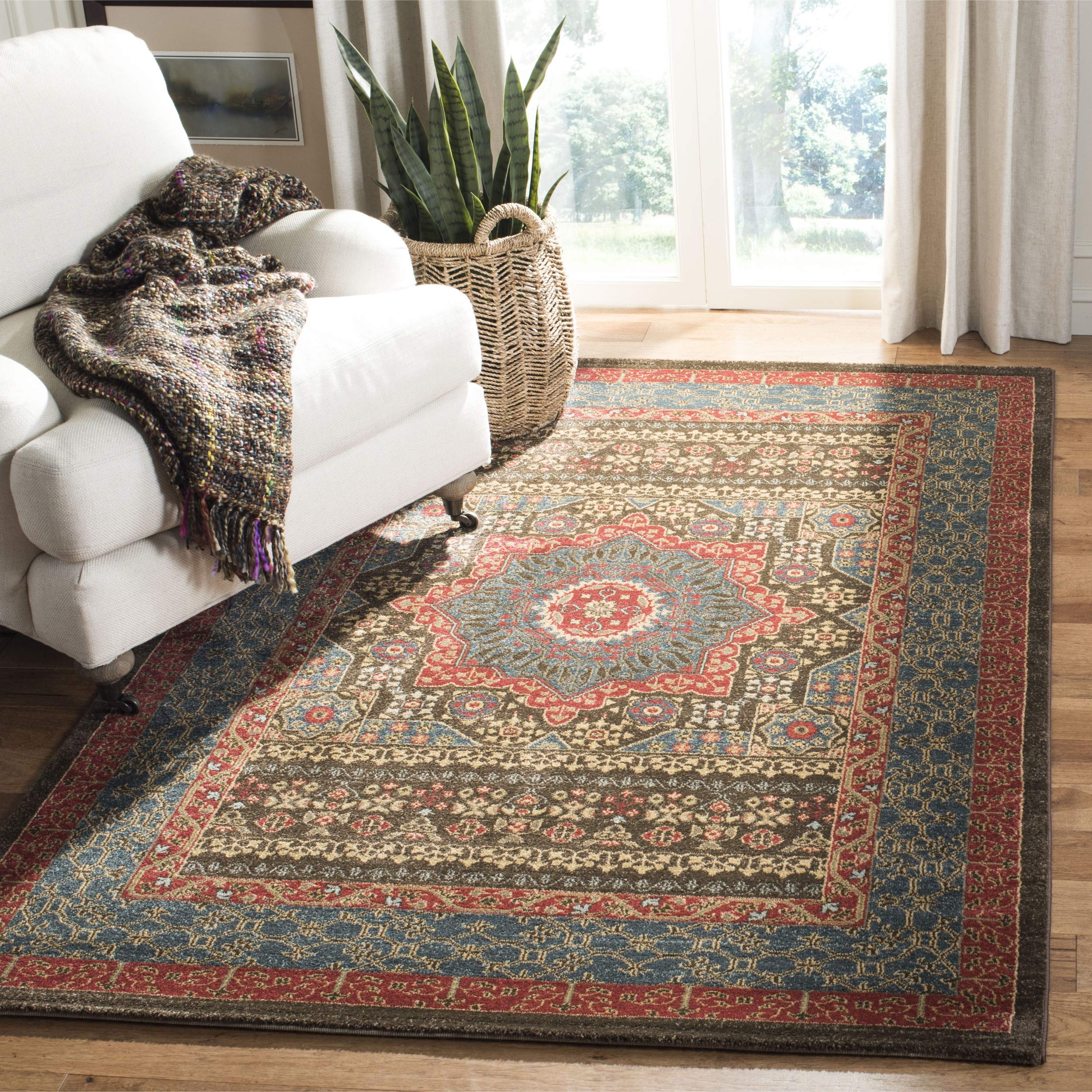 Red patterned rug