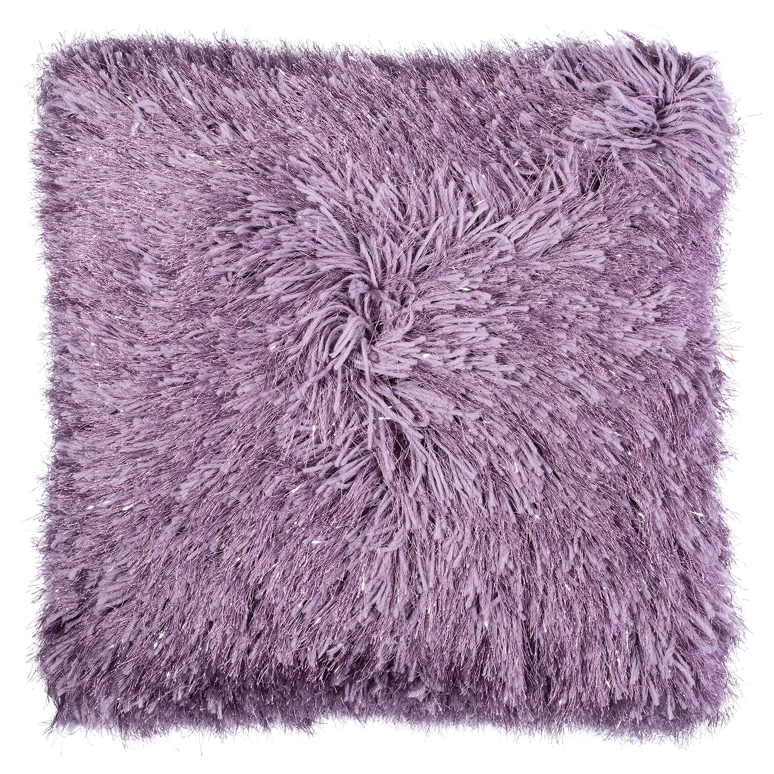 purple shag pillows
