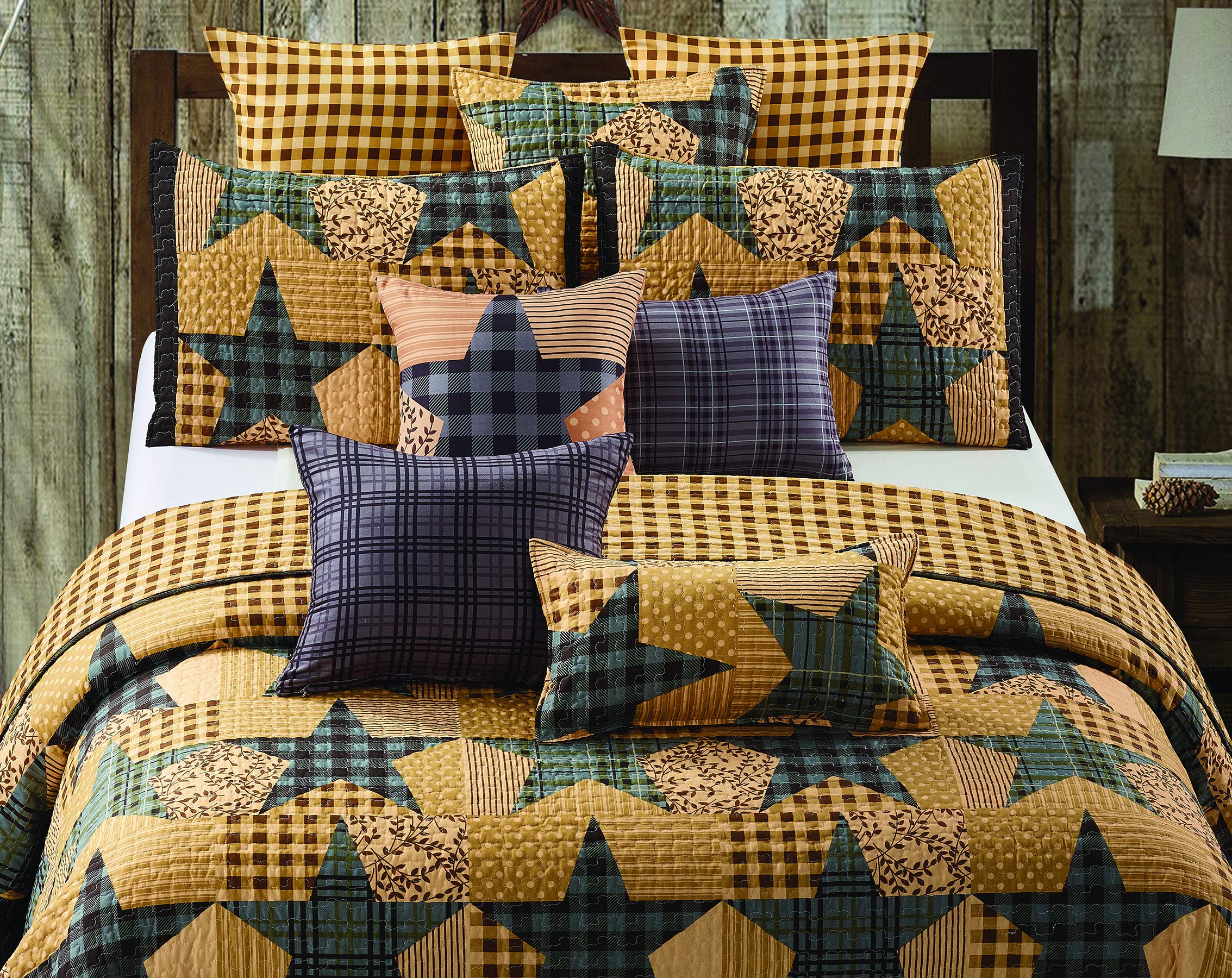 Regal Comfort Printed Quilt Set of 3 - Bed Decor for Teen Girls Bedspread for Queen Size Bed - Shabby Chic Decor Quilt Bedding Set Full/Queen Bed Sheets Design Quilt Bed (90