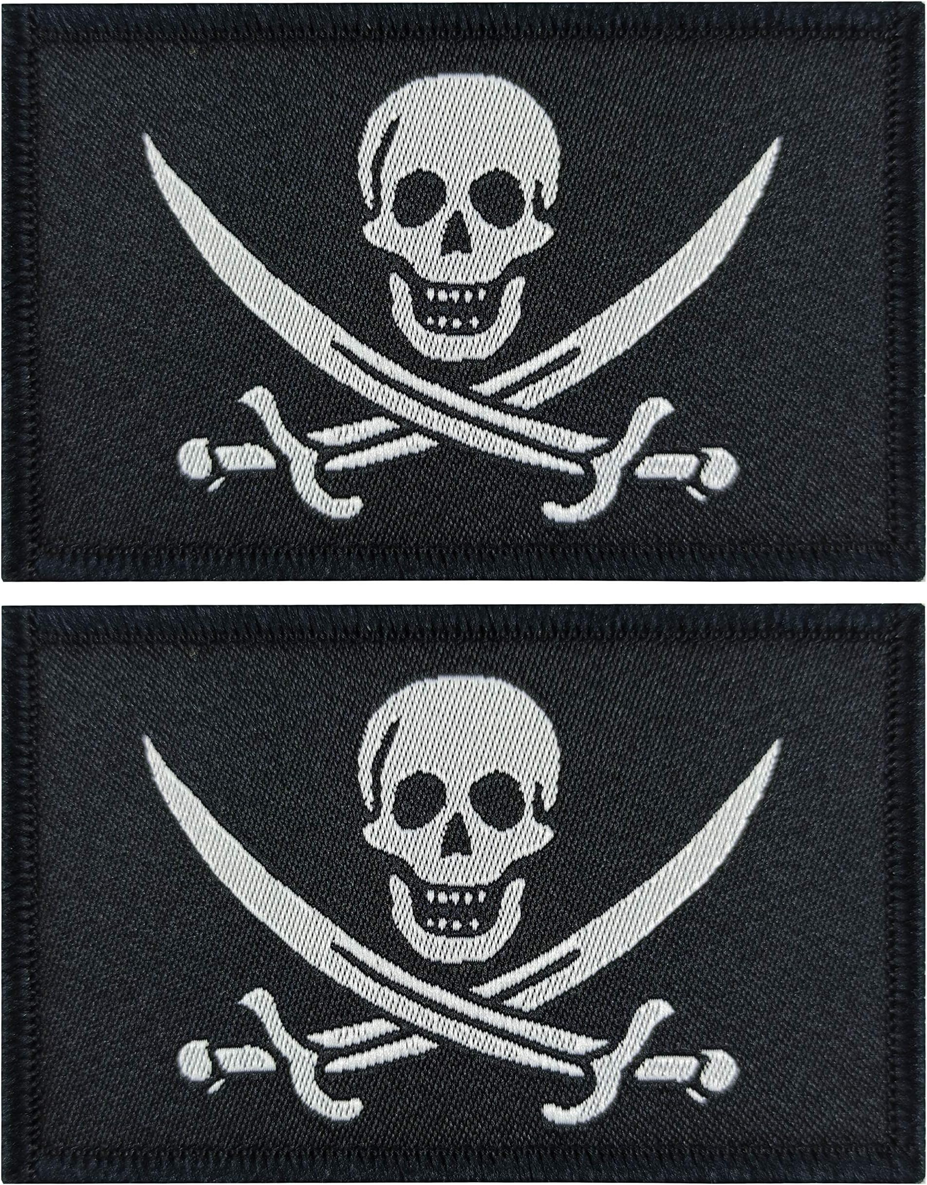 2 Pack Pirate Woven Patches (Jack Rackham)