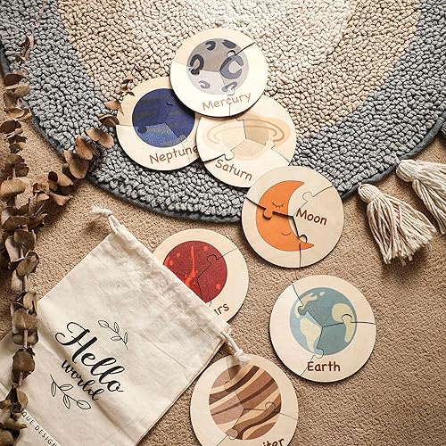 Miniatura 5 de Rompecabezas para niños de 3 a 5 años, rompecabezas espacial para sistema solar, rompecabezas de madera para niños pequeños, rompecabezas educativos