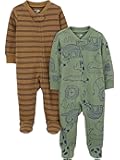 Baby Boys' 2-Pack 2-Way Zip Cotton Footed Sleep and Play